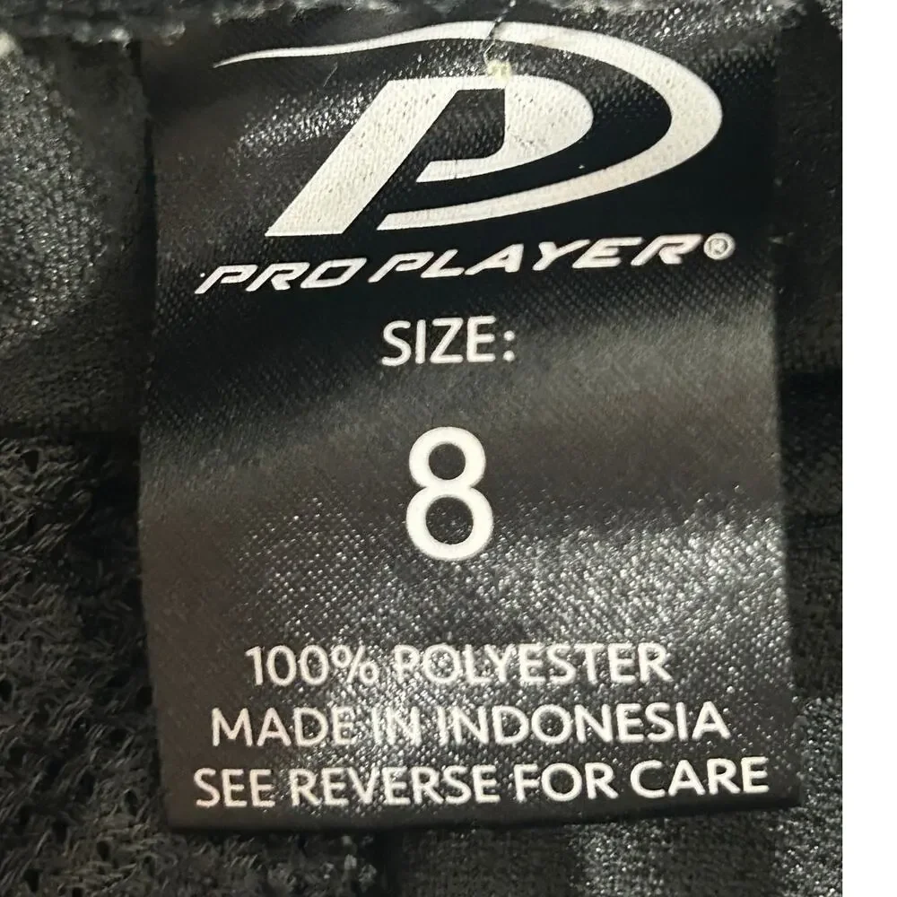 Pro Players boys size 8 athletic shorts black mesh red camo on side panel